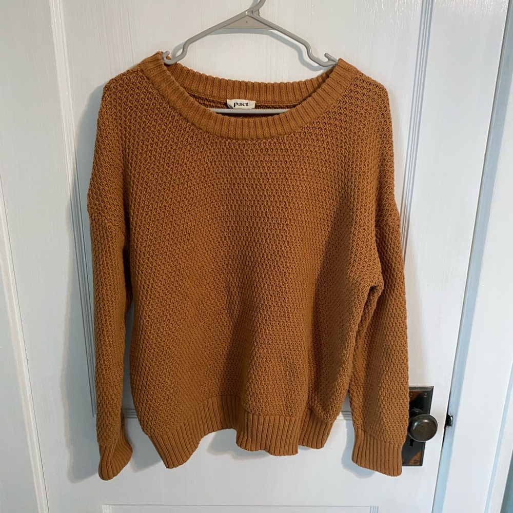 Pact woven crew neck sweater